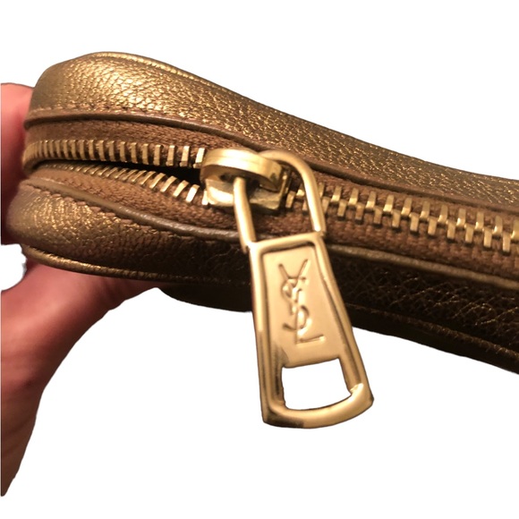 Authentic YSL metallic gold wristlet - Picture 5 of 13